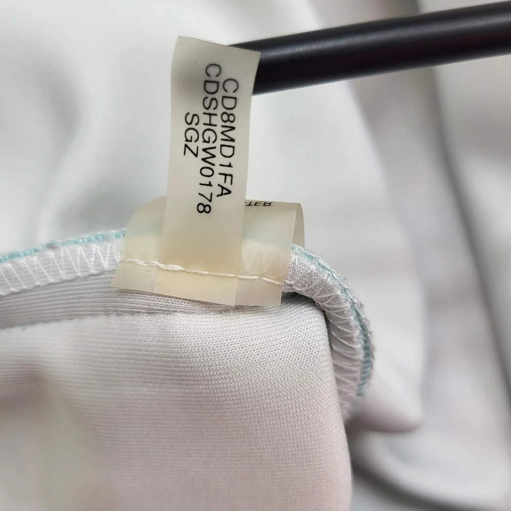 Calvin Klein Midi Sheath Dress Robin Egg Blue White Floral Church Career Size 12 - Picture 12 of 12